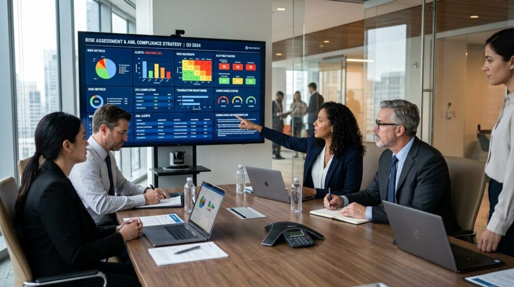 Team of professionals in modern office meeting room discussi